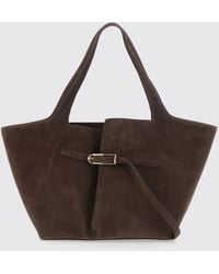 Liffner - Suede Shoulder Bag With Double Handle - Lyst