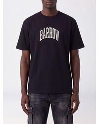 Barrow - Cotton T-Shirt With Graphic Logo Print And Dropped Shoulders - Lyst