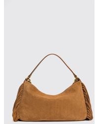 Twinset - Suede Shoulder Bag With Fringes And Zip Closure - Lyst