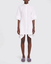 Alaïa - Asymmetric Cotton Chemisier Dress - Lyst