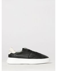 Philippe Model - Temple Low Smooth Calfskin Low-Top Sneakers With Shield Logo - Lyst