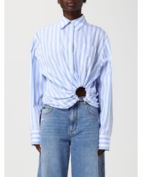 Max Mara - Cut-Out Striped Silk Shirt - Lyst