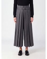 Brunello Cucinelli - Cropped Wide-Leg Pleated Wool Trousers - Lyst
