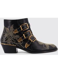Chloé - Susan Studded Leather Ankle Boots - Lyst