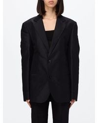 Gucci - Cropped Silk Blazer With Peak Lapels And Padded Shoulders - Lyst