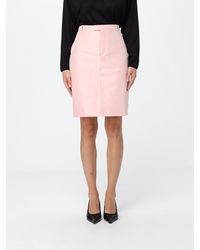 Gucci - Silk Mini Pencil Skirt With High Waist And Offset Closure - Lyst