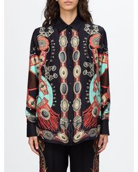 Etro - Graphic Print Pure Silk Shirt With Classic Collar - Lyst