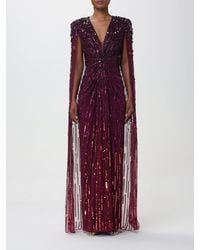 Jenny Packham - Lotus Cape-effect Embellished Sequined Tulle Gown - Lyst