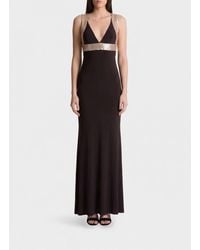 Alberta Ferretti - Long Viscose Dress With Embroidery - Lyst