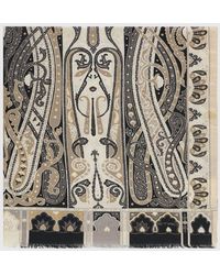 Etro - Bufanda Rectangular De Lana Y Seda Con Estampado Paisley Y Bordes Desflecados - Lyst