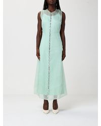 Fabiana Filippi - Organza Midi Dress With Applied Rhinestones - Lyst