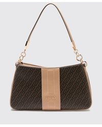 Liu Jo - Faux Leather Grained Bag With All Over Monogram - Lyst