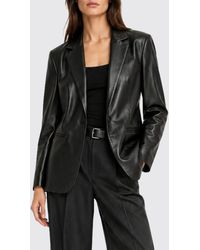 Semicouture - Single-Breasted One-Button Leather Blazer - Lyst