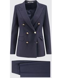 Tagliatore - Double-Breasted Virgin Wool Suit With Peak Lapels And Mid-Rise Trousers - Lyst