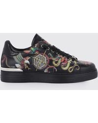 Philipp Plein - Low-Top Smooth Calfskin Leather Trainers With Side Hexagon Logo - Lyst