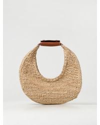 STAUD - Moon Häkel-Bast- Und Ledertasche - Lyst