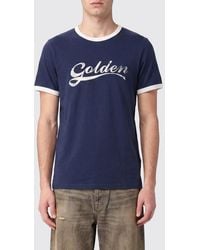 Golden Goose - Slim Fit Cotton T-Shirt With Printed Logo And Contrast Trims - Lyst