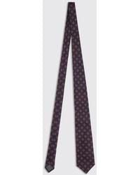 Brunello Cucinelli - Geometric Print Pure Silk Tie With Loop - Lyst