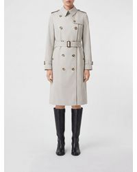 Burberry - Knee-Length Double-Breasted Cotton Trench Coat With Adjustable Belt - Lyst