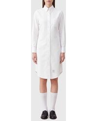 Thom Browne - Button-Down Cotton Poplin Mini Shirt Dress - Lyst