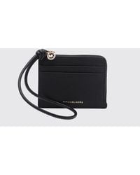 Michael Kors - Jet Set Pebbled Leather Card Holder With Metal Logo And Zip Closure - Lyst