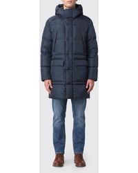 Add - Water-Repellent Nylon Long Down Jacket With Ped Hood - Lyst