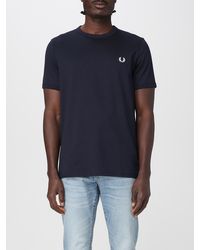 Fred Perry - Basic Cotton T-Shirt With Mini Logo - Lyst