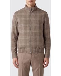 Brunello Cucinelli - Wool And Silk Bomber Jacket With Tartan Plaid Pattern - Lyst
