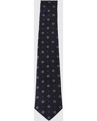 Saint Laurent - Pure Silk Tie With Contrasting Floral Embroidery - Lyst