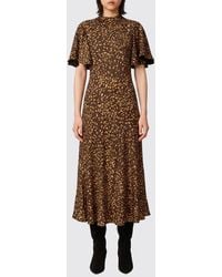 Twinset - Floral-Print Viscose Short-Sleeved Midi Dress - Lyst