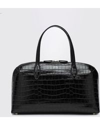 TOTEME - Leather Handbag With Croc Print, Double Handle And Shoulder Strap - Lyst
