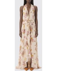 Blumarine - Long Georgette Dress With Floral Print - Lyst