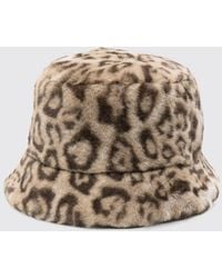 Apparis - Animal Print Faux Fur Bucket Hat With Medium Brim - Lyst