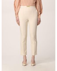 Elisabetta Franchi Cropped Jacket Bicolor With Light Gold Terminals  Gi96511e2 685 in Black - Lyst