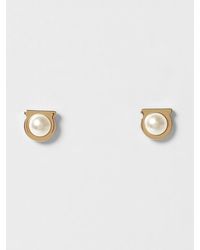 Ferragamo - Gancini Pearl Earrings - Lyst