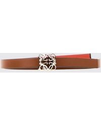 Loewe - Anagram Thin Calfskin Leather Belt With Monogram Buckle - Lyst