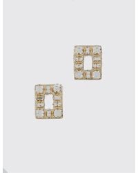 Roger Vivier - Rectangular Pendant Earrings With Swarovski Crystals - Lyst