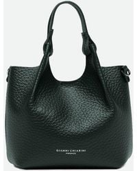 Gianni Chiarini - Dua Mini Hammered Leather Handbag With Double Handle - Lyst