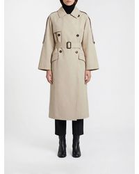 Max Mara - Double Breasted Cotton Blend Trench Coat - Lyst