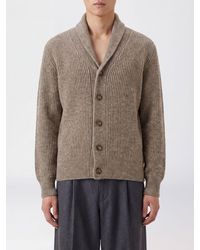 Brooksfield - Shawl Collar Ribbed Wool Cardigan With Buttons - Lyst