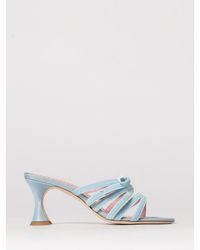 Manolo Blahnik - Clementel Satin And Velvet Mules With Bow - Lyst