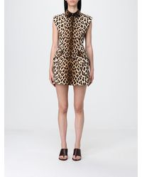 Sportmax - Cotton Chemisier Dress With Animal Print - Lyst