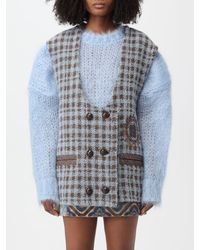 Etro - Waistcoat In Wool Cloth With Houndstooth Pattern - Lyst
