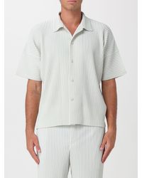 Homme Plissé Issey Miyake - Homme Plissé Issey Miyake Crêpe Short-Sleeved Bowling Shirt - Lyst