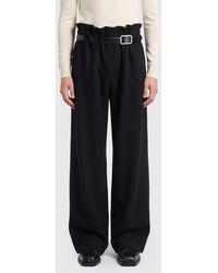 Magliano - High-Waisted Wide Leg Cotton Trousers With Adjustable Belt - Lyst