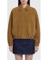 Brunello Cucinelli - Suede Bomber Jacket With Concealed Fastening - Lyst