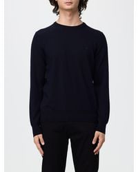 Brooksfield - Crewneck Wool Jumper With Long Sleeves And Ribbed Trims - Lyst