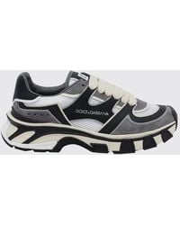 Dolce & Gabbana - Dolce &Amp Gabbana Dg Country Road Calfskin And Mesh Trainers With Logo - Lyst