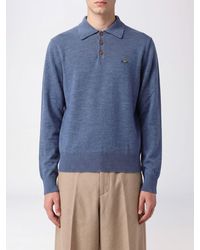 Vivienne Westwood - Mark Long-Sleeved Wool Knit Polo Shirt With Embroidered Orb Logo - Lyst