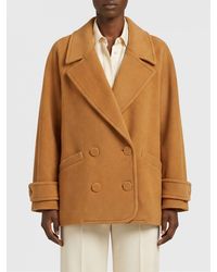 Chloé - Chlo&Eacute Double-Breasted Merino Wool Peacoat With Cuff Straps - Lyst